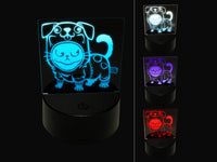 Cute Grouchy Cat in Dog Costume Halloween 3D Illusion LED Night Light Sign Nightstand Desk Lamp