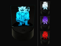 Grumpy Pirate with Weapons and Parrot 3D Illusion LED Night Light Sign Nightstand Desk Lamp