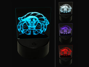 Happy Hermit Crab 3D Illusion LED Night Light Sign Nightstand Desk Lamp