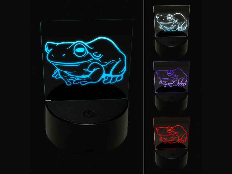 Happy Little Tree Frog 3D Illusion LED Night Light Sign Nightstand Desk Lamp