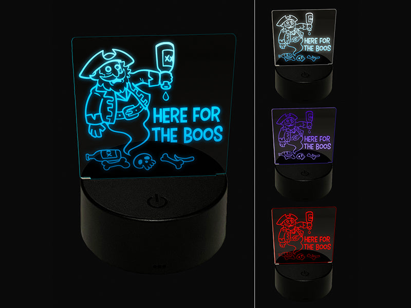 Here for the Boos Booze Pirate Ghost Halloween 3D Illusion LED Night Light Sign Nightstand Desk Lamp
