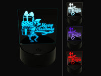 Merry Christmas Elf with Presents Gifts 3D Illusion LED Night Light Sign Nightstand Desk Lamp