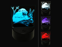 Peace Loving Bonobo Chimpanzee 3D Illusion LED Night Light Sign Nightstand Desk Lamp