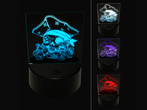 Pirate Skull with Octopus Tentacles 3D Illusion LED Night Light Sign Nightstand Desk Lamp