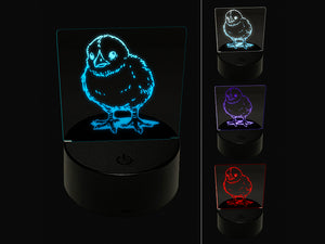 Realistic Baby Chick Chicken 3D Illusion LED Night Light Sign Nightstand Desk Lamp