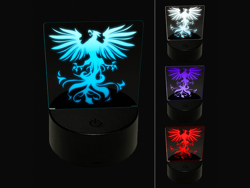 Regal Heraldic Phoenix 3D Illusion LED Night Light Sign Nightstand Desk Lamp