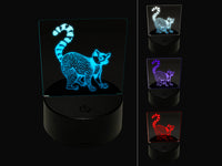 Ring-Tailed Lemur 3D Illusion LED Night Light Sign Nightstand Desk Lamp