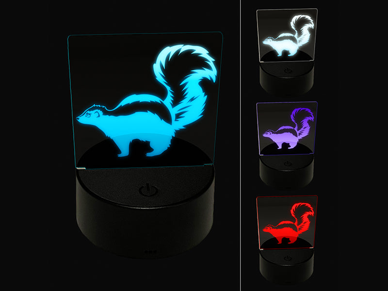 Smelly Striped Skunk 3D Illusion LED Night Light Sign Nightstand Desk Lamp