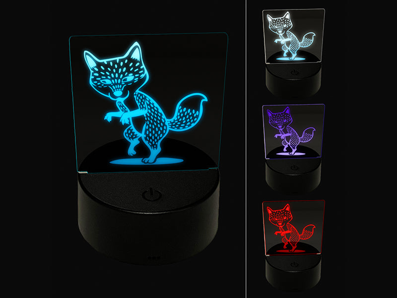 Suspicious and Sneaky Fox 3D Illusion LED Night Light Sign Nightstand Desk Lamp