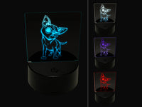 Suspicious Chihuahua Dog 3D Illusion LED Night Light Sign Nightstand Desk Lamp