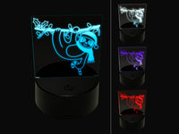 Christmas Hanging Sloth with Candy Cane 3D Illusion LED Night Light Sign Nightstand Desk Lamp