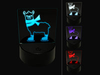 Ice Skating Llama Winter 3D Illusion LED Night Light Sign Nightstand Desk Lamp