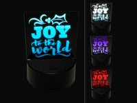 Joy to the World Christmas 3D Illusion LED Night Light Sign Nightstand Desk Lamp