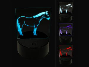 American Quarter Horse Buckskin 3D Illusion LED Night Light Sign Nightstand Desk Lamp