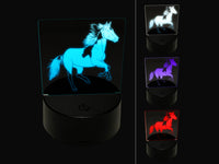 Running American Paint Horse 3D Illusion LED Night Light Sign Nightstand Desk Lamp