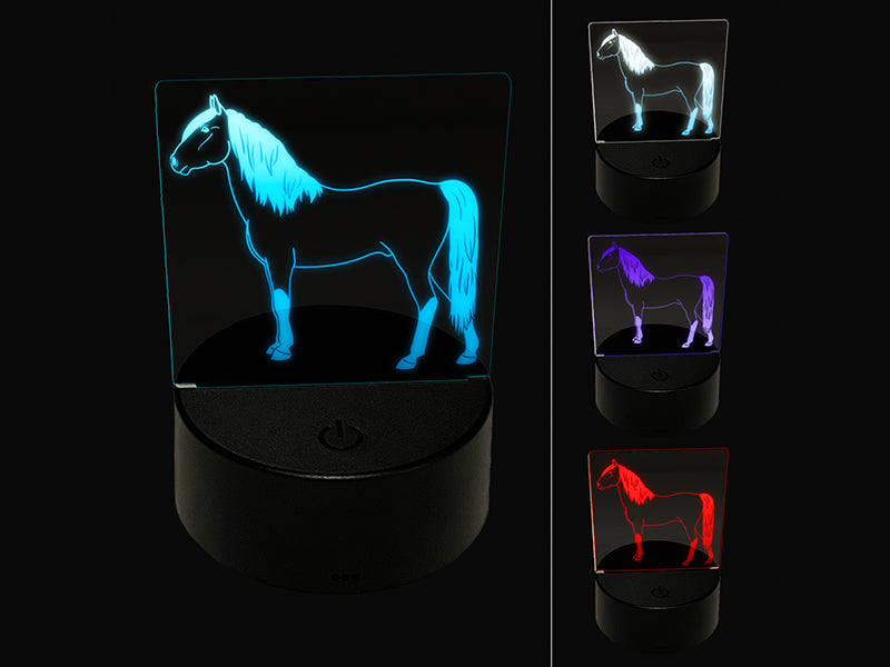 Stout Criollo Horse 3D Illusion LED Night Light Sign Nightstand Desk Lamp