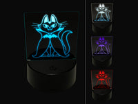 Vampire Cat Halloween 3D Illusion LED Night Light Sign Nightstand Desk Lamp