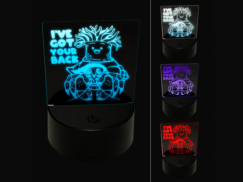 Anemone Has Got Your Back Hermit Crab Friends 3D Illusion LED Night Light Sign Nightstand Desk Lamp