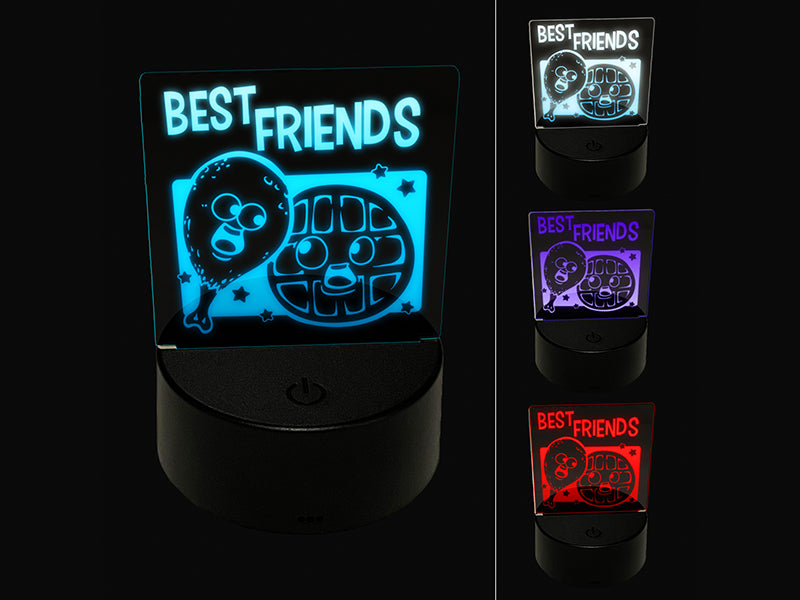Chicken and Waffles Best Friends 3D Illusion LED Night Light Sign Nightstand Desk Lamp