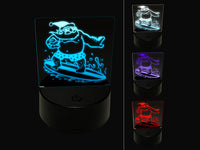 Surfing Santa Claus Christmas 3D Illusion LED Night Light Sign Nightstand Desk Lamp