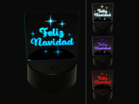 Feliz Navidad Merry Christmas Starburst 3D Illusion LED Night Light Sign Nightstand Desk Lamp