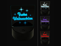 Frohe Weihnachten Merry Christmas German Starburst 3D Illusion LED Night Light Sign Nightstand Desk Lamp