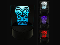 Hawaiian Tiki Head 3D Illusion LED Night Light Sign Nightstand Desk Lamp