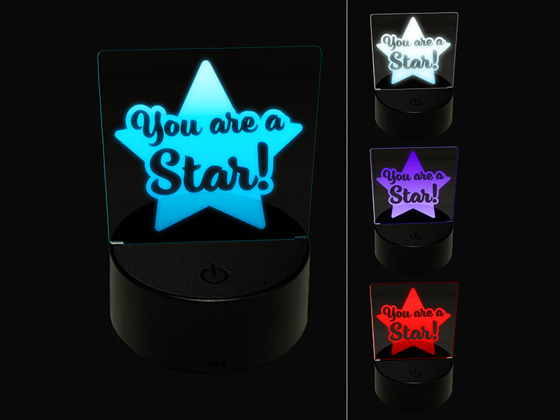 You are a Star Teacher Recognition 3D Illusion LED Night Light Sign Nightstand Desk Lamp