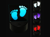 Baby Footprints 3D Illusion LED Night Light Sign Nightstand Desk Lamp