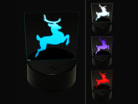 Flying Reindeer Silhouette 3D Illusion LED Night Light Sign Nightstand Desk Lamp