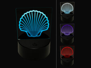 Scallop Seashell Beach Shell 3D Illusion LED Night Light Sign Nightstand Desk Lamp