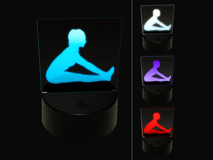 Yoga Seated Forward Bend Pose 3D Illusion LED Night Light Sign Nightstand Desk Lamp