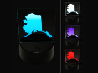 Alaska State Silhouette 3D Illusion LED Night Light Sign Nightstand Desk Lamp