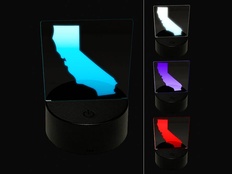 California State Silhouette 3D Illusion LED Night Light Sign Nightstand Desk Lamp