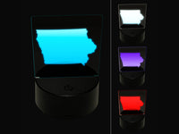 Iowa State Silhouette 3D Illusion LED Night Light Sign Nightstand Desk Lamp