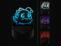 Kawaii Anglerfish 3D Illusion LED Night Light Sign Nightstand Desk Lamp