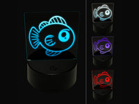 Kawaii Fish 3D Illusion LED Night Light Sign Nightstand Desk Lamp