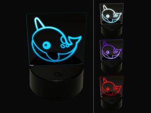 Kawaii Narwhal 3D Illusion LED Night Light Sign Nightstand Desk Lamp