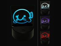 Kawaii Sad Blobfish 3D Illusion LED Night Light Sign Nightstand Desk Lamp