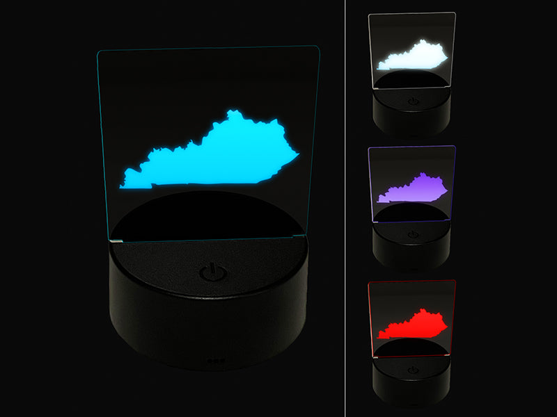 Kentucky State Silhouette 3D Illusion LED Night Light Sign Nightstand Desk Lamp
