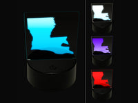 Louisiana State Silhouette 3D Illusion LED Night Light Sign Nightstand Desk Lamp