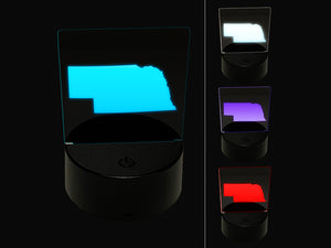 Nebraska State Silhouette 3D Illusion LED Night Light Sign Nightstand Desk Lamp