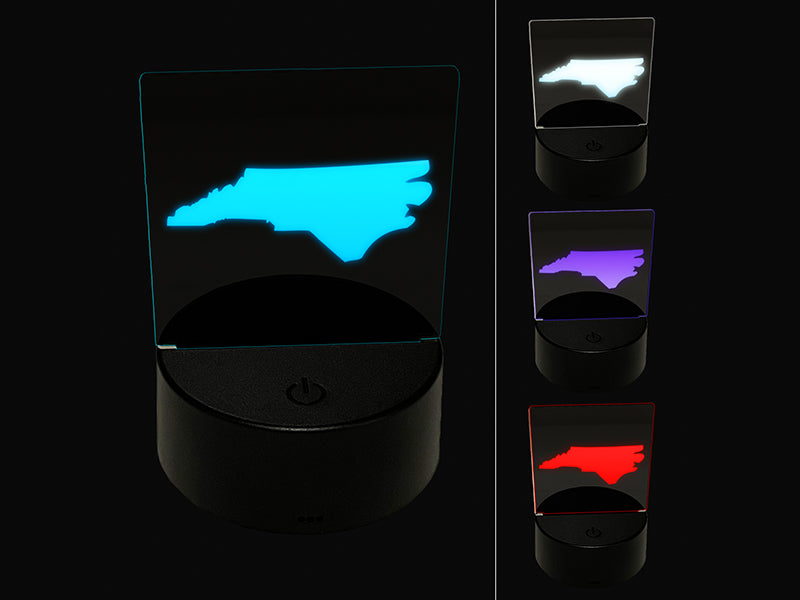 North Carolina State Silhouette 3D Illusion LED Night Light Sign Nightstand Desk Lamp