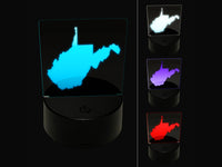 West Virginia State Silhouette 3D Illusion LED Night Light Sign Nightstand Desk Lamp