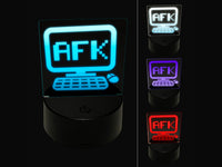 AFK Away From Keyboard Computer 3D Illusion LED Night Light Sign Nightstand Desk Lamp