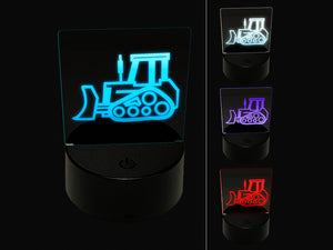 Bulldozer Dozer Construction Vehicle 3D Illusion LED Night Light Sign Nightstand Desk Lamp