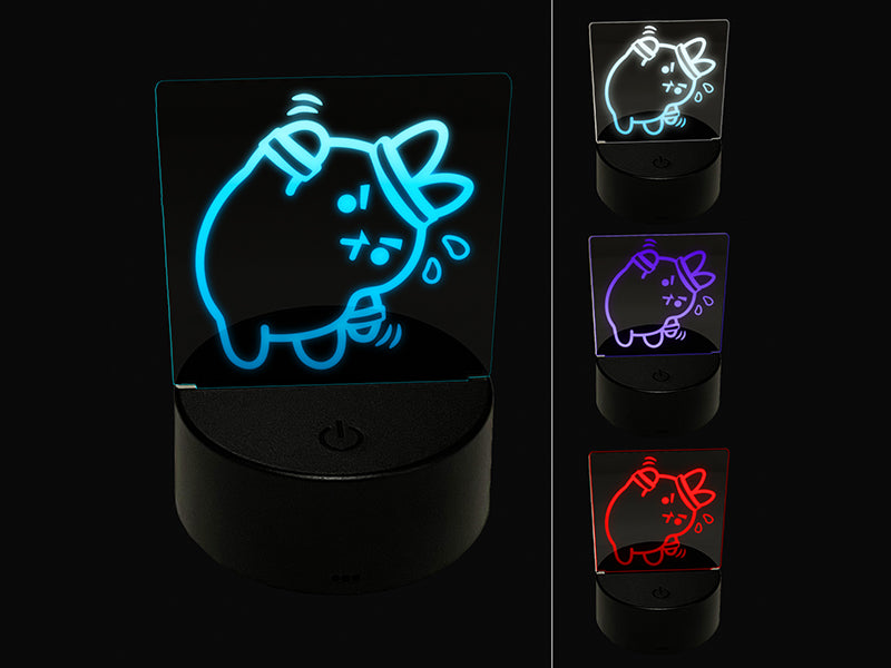 Cute Kawaii Bunny Rabbit Workout Exercise 3D Illusion LED Night Light Sign Nightstand Desk Lamp