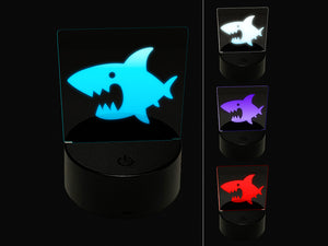 Cute Shark icon 3D Illusion LED Night Light Sign Nightstand Desk Lamp