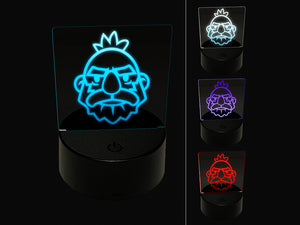 Dwarf Male Character Face 3D Illusion LED Night Light Sign Nightstand Desk Lamp