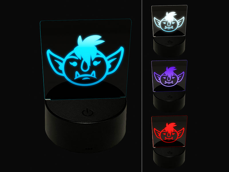 Goblin Female Character Face 3D Illusion LED Night Light Sign Nightstand Desk Lamp